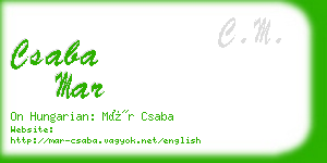 csaba mar business card